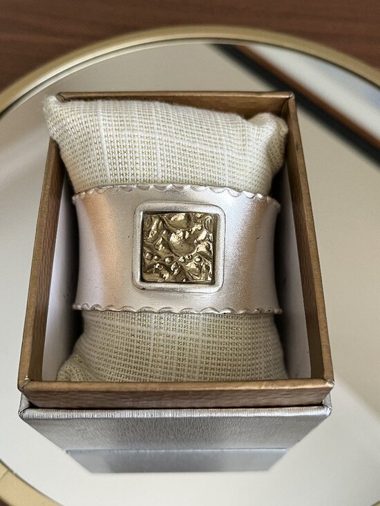 Rustic Cuff Jewelry - Rustic Cuff Wide Metal Bracelet Brutalist Style Comes in Gift Box